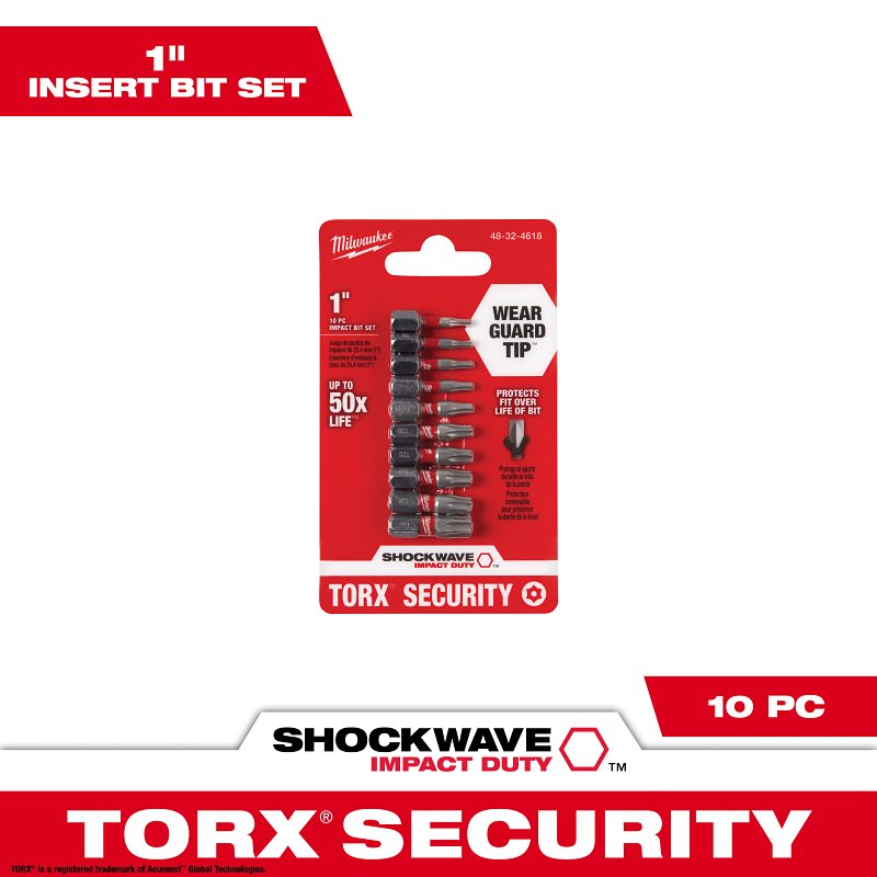 BIT INSERT SET IMPACT TORX