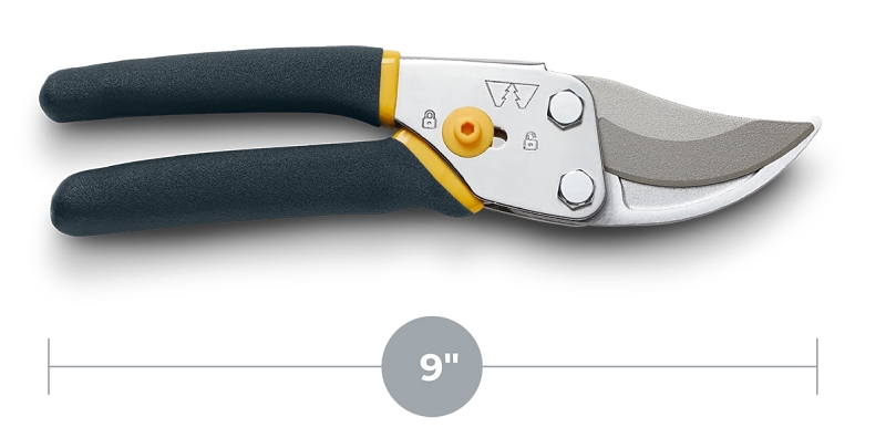 Woodland Tools Co 05-2001-100 Regular Duty Pruner, 5/8 in Cutting Capacity, Steel Blade, Bypass Blade, 9 in OAL