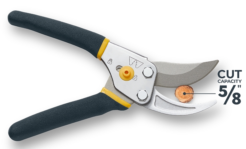 Woodland Tools Co 05-2001-100 Regular Duty Pruner, 5/8 in Cutting Capacity, Steel Blade, Bypass Blade, 9 in OAL