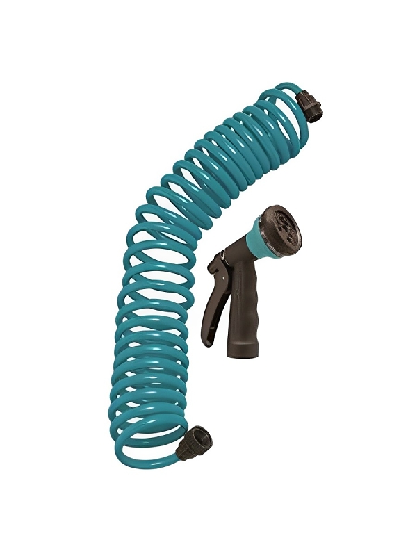 HOSE COIL GRDN W/NZL BLUE 25FT