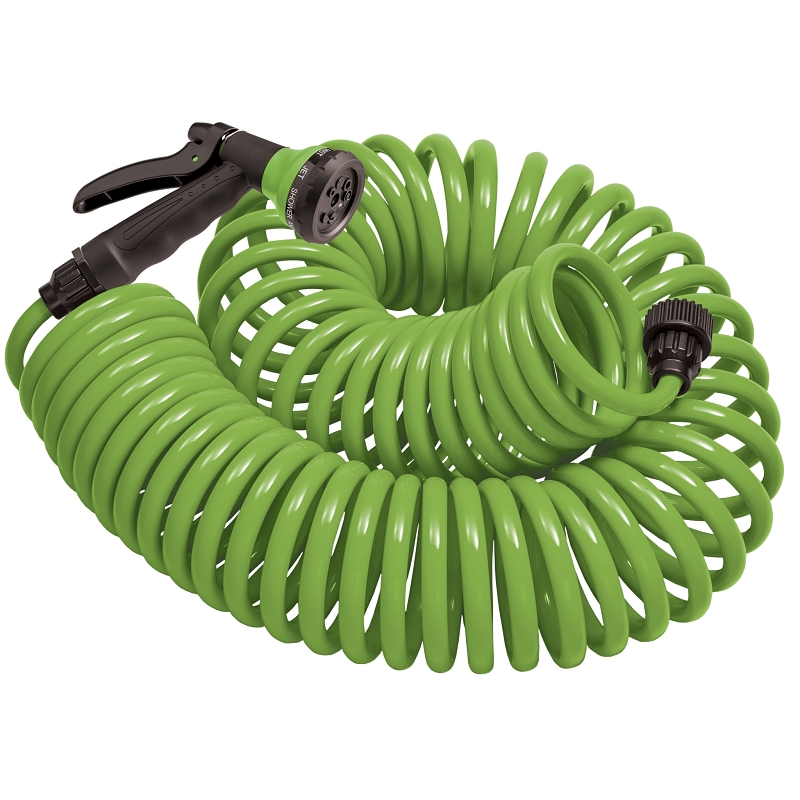 HOSE COIL GRDN W/NZL GRN 50FT