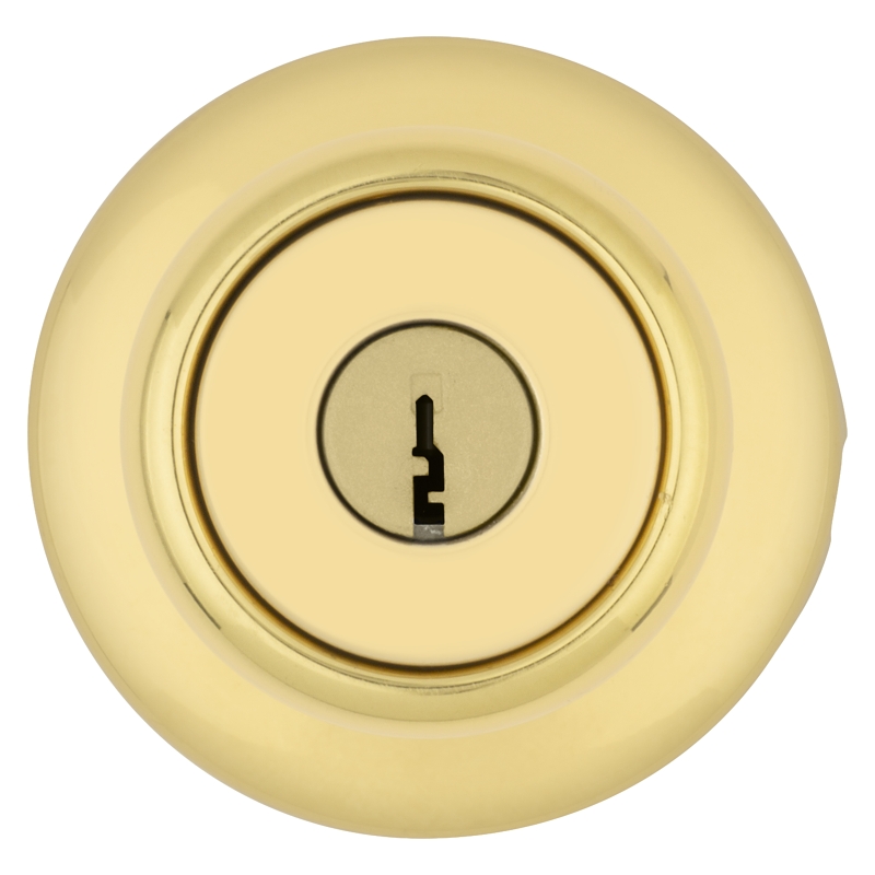Kwikset 400T 3CP6K6 Entry Knob, Bell, Tylo, Polished Brass, K6 Keyway, 2-19/32 in L x 2-5/8 in W x 2-5/8 in H Dimensions