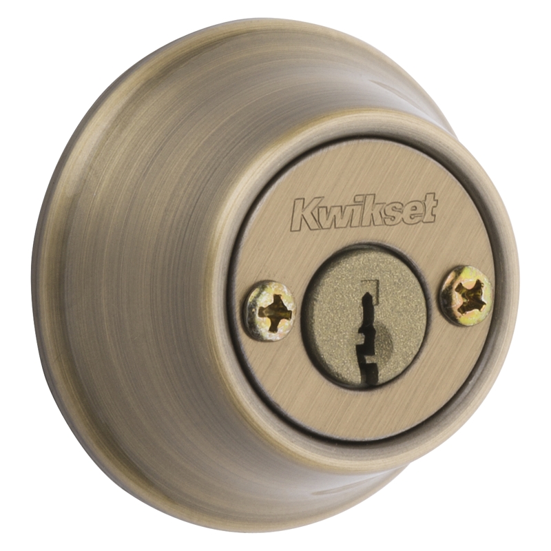 Kwikset 660 Series 665 5RCLRCSK3BX Deadbolt, 3 Grade, Keyed Alike Key, Steel, Antique Brass, 2-3/8, 2-3/4 in Backset