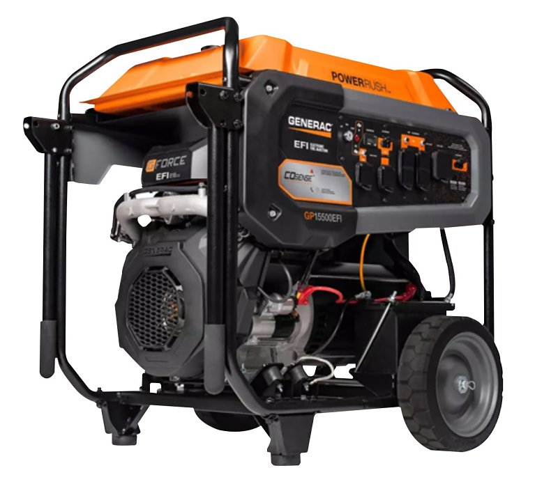 Generac GP Series 7705-0 Portable Generator, 120/240 V, 19,300 W Output, Gasoline, 14.2 gal Tank, Electric Start