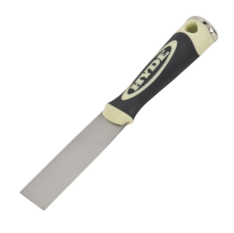 Hyde 06101 Flexible Pro Project Putty Knife, 3-1/2 in L Blade, 1-1/2 in W Blade, Carbon Steel Blade, Black/Cream Handle