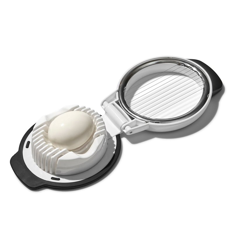 Oxo 1271080V1 Egg Slicer, Stainless Steel Blade, White, Dishwasher Safe