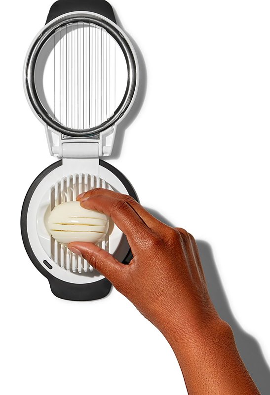 Oxo 1271080V1 Egg Slicer, Stainless Steel Blade, White, Dishwasher Safe