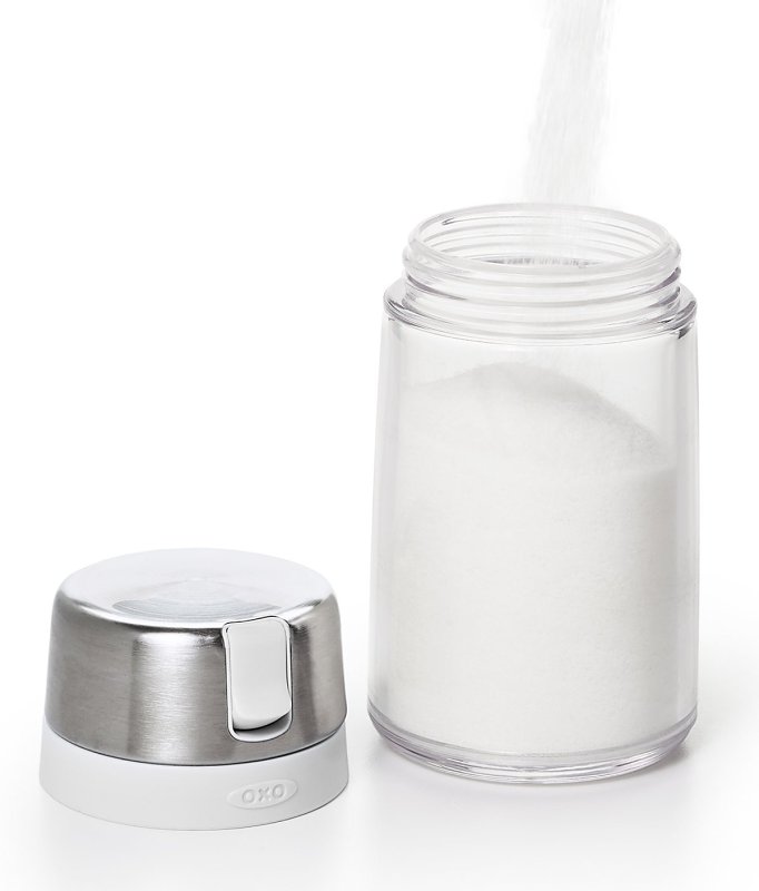 Oxo 1272380 Sugar Dispenser, 9 oz Capacity, Plastic/Stainless Steel, Clear