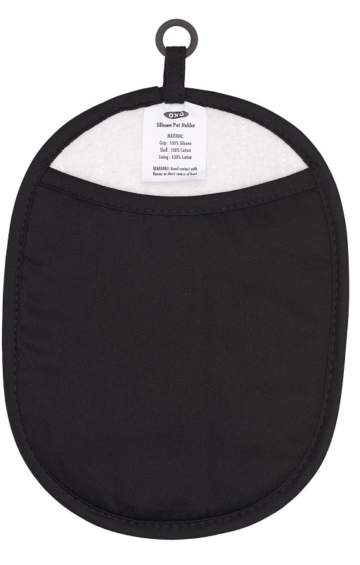 Oxo 11220500 Pot Holder, Fabric/Silicone, Black