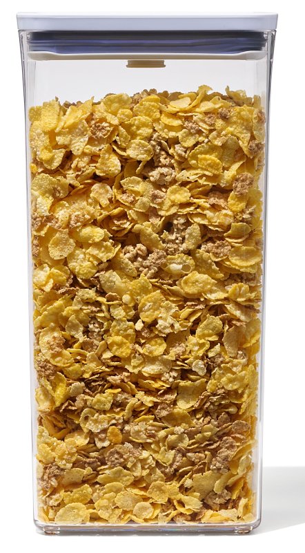 Good Grips POP 11234400 Food Container, 3.7 qt Capacity, Plastic, Clear, 6-1/2 in L, 4.3 in W, 12.6 in H