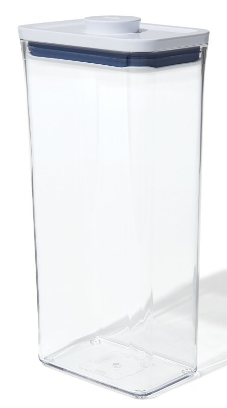 Good Grips POP 11234400 Food Container, 3.7 qt Capacity, Plastic, Clear, 6-1/2 in L, 4.3 in W, 12.6 in H