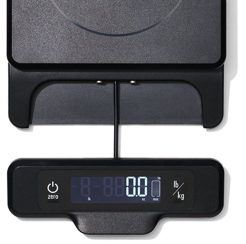 Good Grips 11238300 Food Scale with Pull Out Display, 5 lb Capacity, Backlight, Digital Display, g, oz