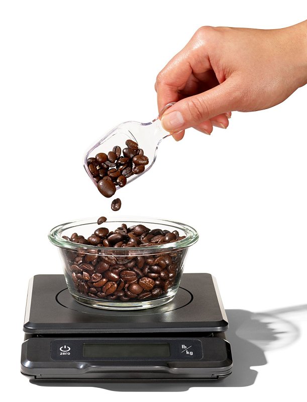 Good Grips 11238300 Food Scale with Pull Out Display, 5 lb Capacity, Backlight, Digital Display, g, oz