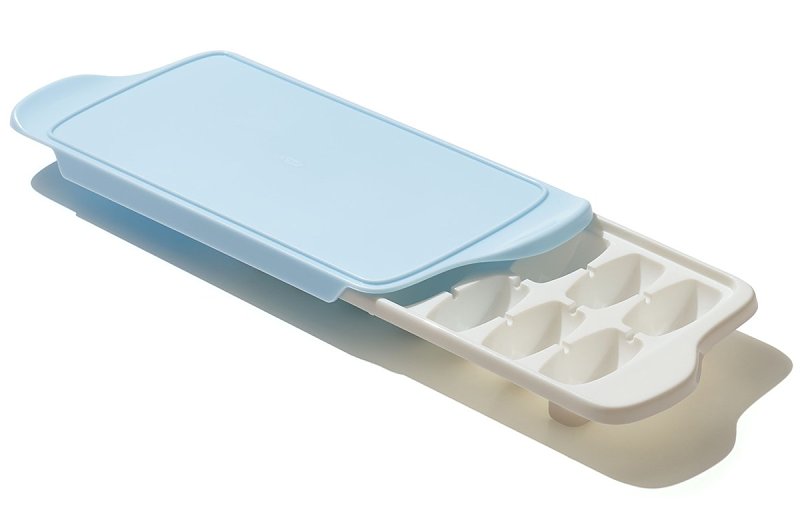 Good Grips 11284400 Cube Tray, 14 -Compartment, Plastic, Blue/White, 12.2 in L, 5.6 in W, 1-3/4 in Thick