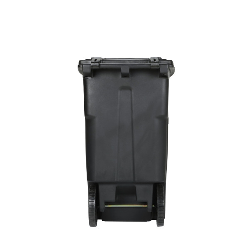 CAN TRASH TWO WHEEL BLACK 64GA