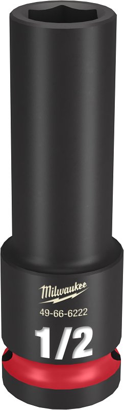 Milwaukee SHOCKWAVE Impact Duty Series 49-66-6222 Deep Impact Socket, 1/2 in Socket, 1/2 in Drive, Square Drive