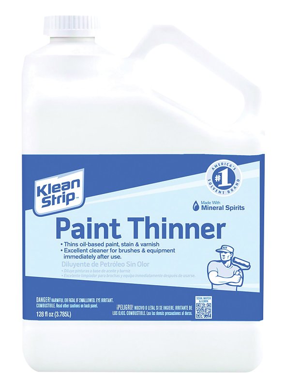 Klean Strip GKPT94400CB Paint Thinner, Liquid, Aromatic Hydrocarbon, Water White, 1 gal, Can