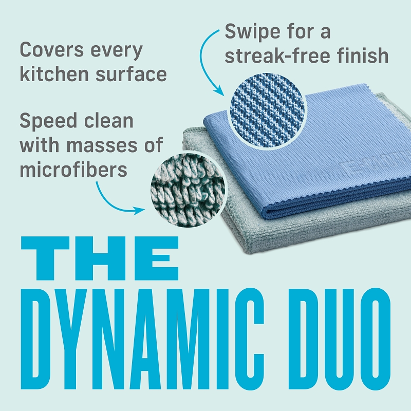 e-cloth 10601 Kitchen Cloth Set, Polyamide/Polyester, Blue/Green
