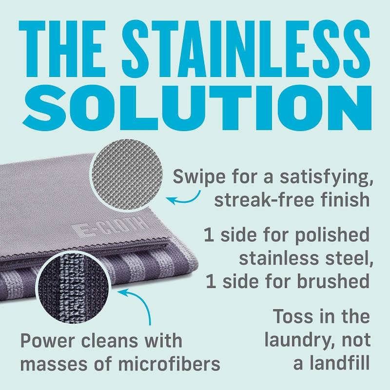 e-cloth 10617 Cleaning Cloth Set, Microfiber, Gray/Silver