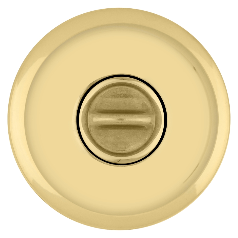 Kwikset Signature Series 730J 3 CP Privacy Lockset, 2-5/8 in H x 2-5/8 in W Dimensions, Polished Brass