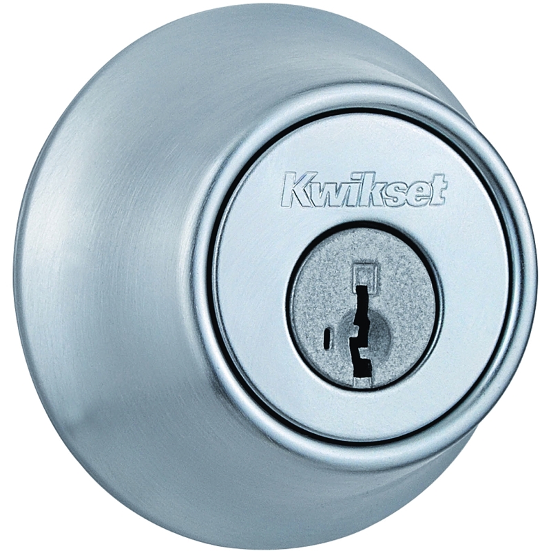 Kwikset 660 Series 66026DSMTCPRCAL Deadbolt, 3 Grade, 1-Sided Key, Satin Chrome, 2-3/8 to 2-3/4 in Backset, KW1 Keyway