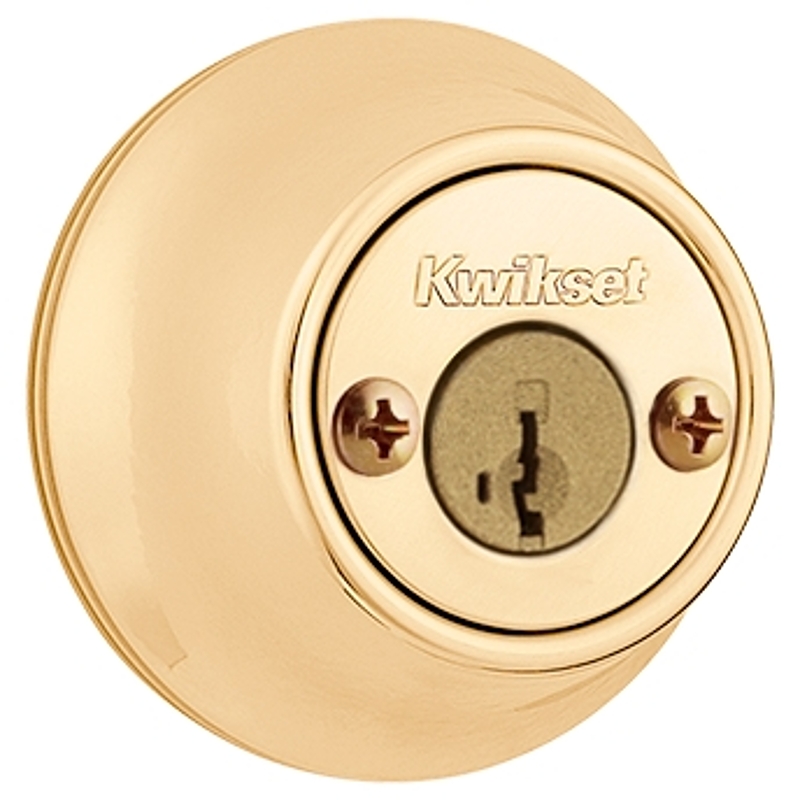 Kwikset 665 Series 665 3 SMT Deadbolt, 3 Grade, Keyed Key, Zinc, Polished Brass, 2-3/8, 2-3/4 in Backset