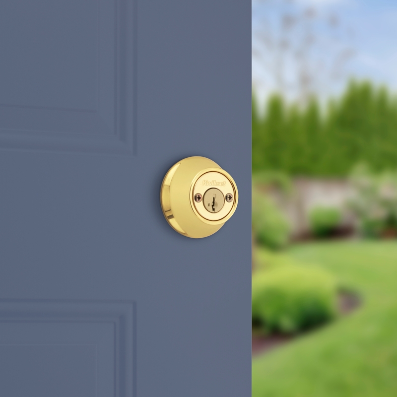 Kwikset 665 Series 665 3 SMT Deadbolt, 3 Grade, Keyed Key, Zinc, Polished Brass, 2-3/8, 2-3/4 in Backset