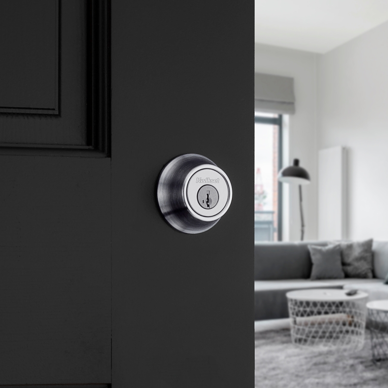 Kwikset 665 Series 665 26D SMT Deadbolt, 3 Grade, Keyed Key, Zinc, Satin Chrome, 2-3/8, 2-3/4 in Backset