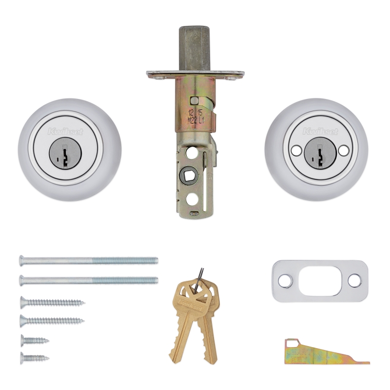 Kwikset 665 Series 665 26D SMT Deadbolt, 3 Grade, Keyed Key, Zinc, Satin Chrome, 2-3/8, 2-3/4 in Backset