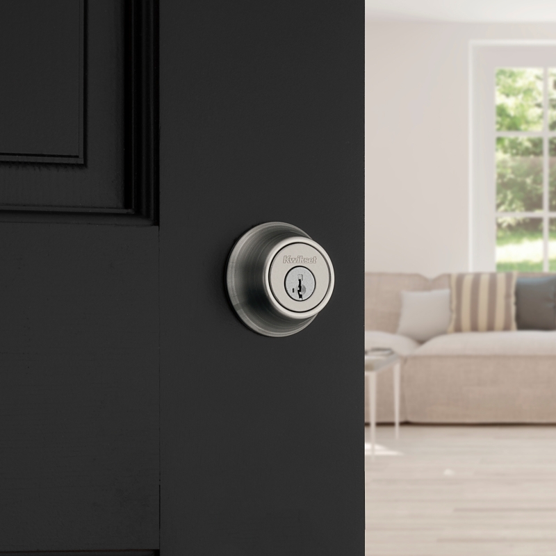 Kwikset 660 Series 660 15 SMT Deadbolt, Traditional, 3 Grade, Keyed Key, Zinc, Satin Nickel, 2-3/8 to 2-3/4 in Backset