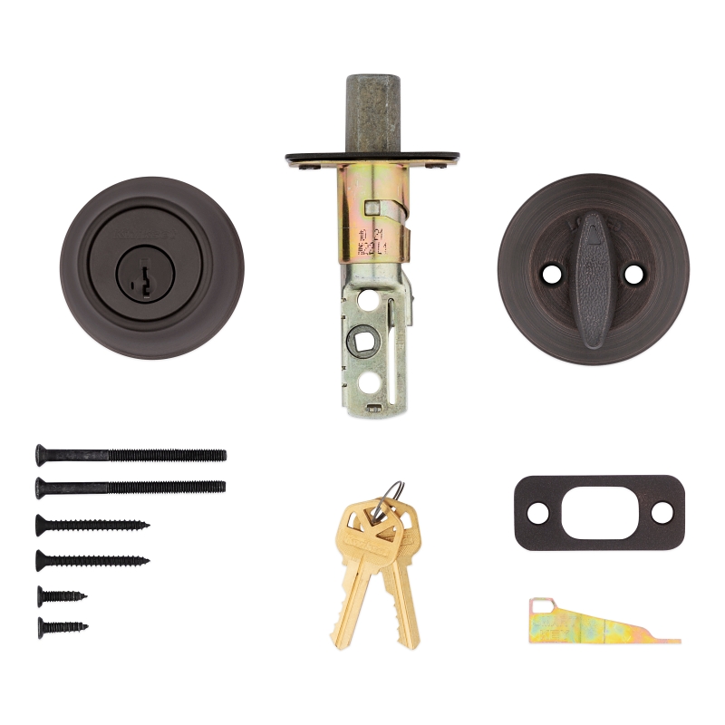 Kwikset 660 11P SMT F Deadbolt, Traditional, 3 Grade, Keyed Key, Zinc, Venetian Bronze, 2-3/8 to 2-3/4 in Backset