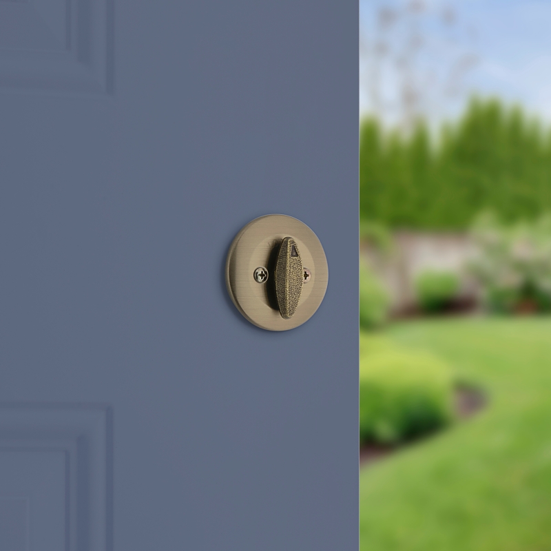 Kwikset 660 Series 6605SMTCPRCALK6 Deadbolt, 3 Grade, 1-Sided Key, Antique Brass, 2-3/8 to 2-3/4 in Backset, KW1 Keyway