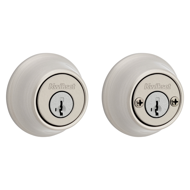 Kwikset 665 Series 665 15 SMT Deadbolt, 3 Grade, Keyed Key, Zinc, Satin Nickel, 2-3/8, 2-3/4 in Backset