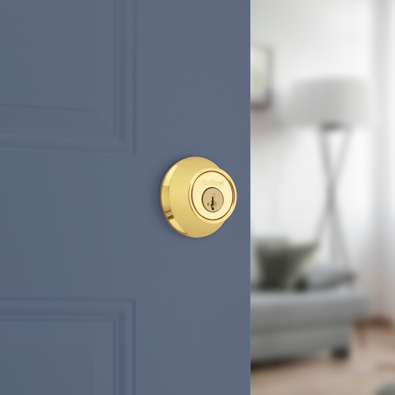 Kwikset 660 Series 660M 3 SMT CP RCS K6 Deadbolt, 3 Grade, Keyed Key, Zinc, Polished Brass, 2-3/8, 2-3/4 in Backset