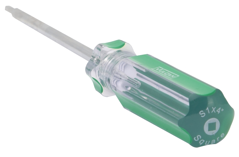 Vulcan SQ14 Screwdriver, S1 Drive, Square Drive, 7 in OAL, 4 in L Shank, Plastic Handle