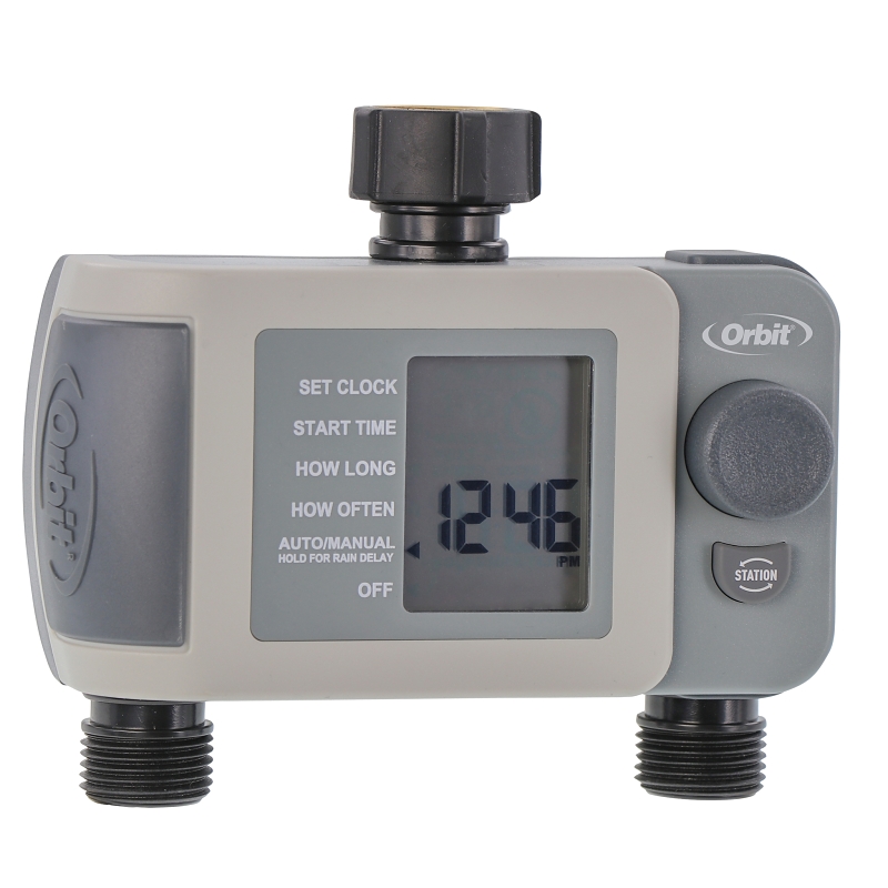 Orbit 24621 Sprinkler Timer, 2 -Zone, 2 -Program, Digital Display, Black/Gray