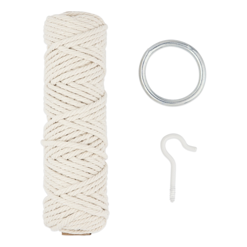 National Hardware N900-013 Plant Hanger Hardware Kit, Cotton/Dacron/Fiber/Steel, Natural/White