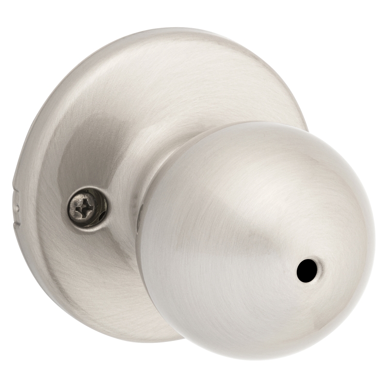 Kwikset 300P15RCLRCSBX Privacy Door Knob, Satin Nickel