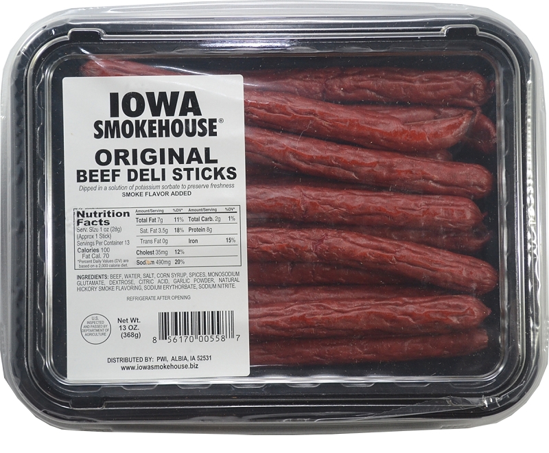 Iowa Smokehouse IS-BDO Beef Deli Stick, Original, 13 oz, Pack