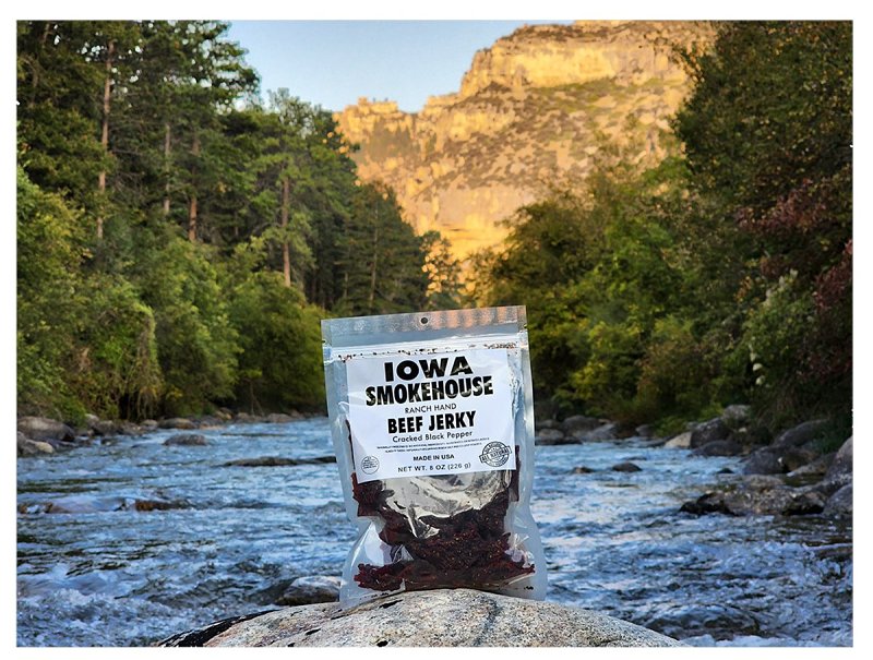 Iowa Smokehouse IS-RH8JP-6CT Beef Jerky, Cracked Black Pepper, 8 oz, 6 CS