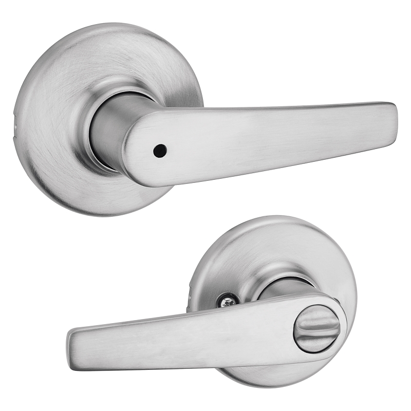 Kwikset 300DL 26DCP Privacy Lever, Satin Chrome, Zinc, Residential, Re-Key Technology: SmartKey
