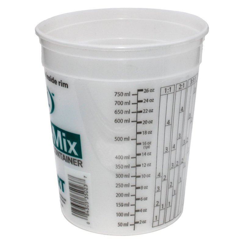Leaktite #2M3 Multi-Mix Container, 1 qt, HDPE, Clear