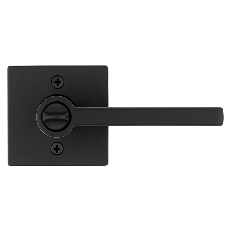 Kwikset Signature Series 740HFL SQT 514 SMT Square Entry Door Lock, Lever Handle, Matte, Zinc, SC1, KW1 Keyway, Black