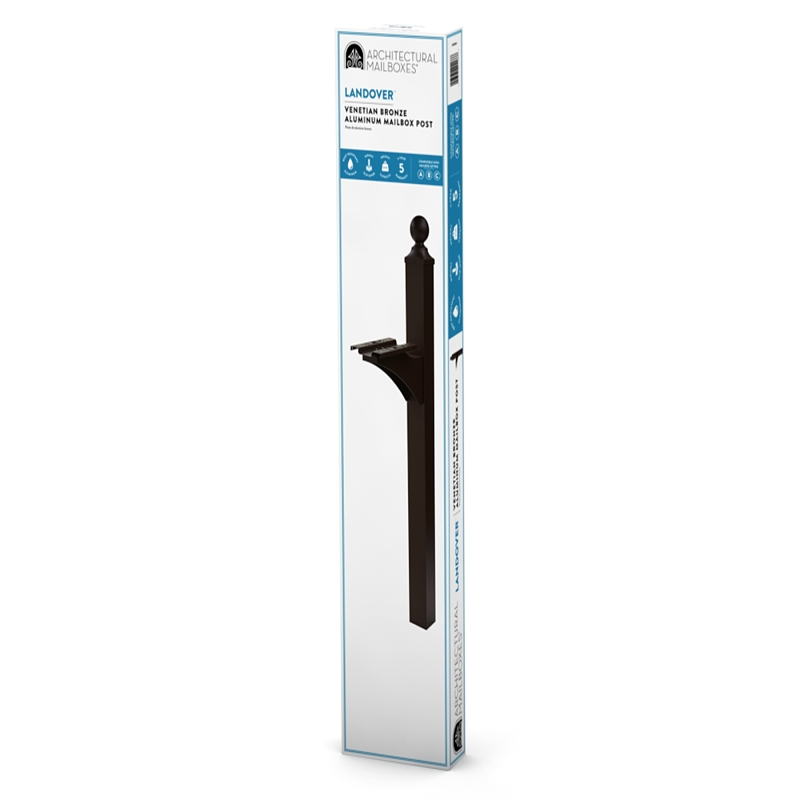 Gibraltar Mailboxes LP000BZ0 Landover Mailbox Post, 21.4 in L, 6 in W, 56.4 in H, Aluminum