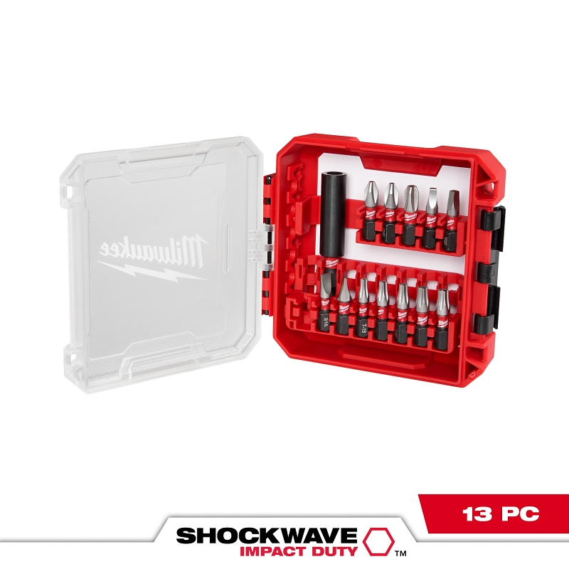 Milwaukee SHOCKWAVE Impact Duty 48-32-4035 Driver Bit Set, 13 -Piece, Magnetic, Alloy Steel