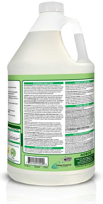 Odoban 911061-G4 Eliminator and Disinfectant, 1 gal Bottle, Eucalyptus