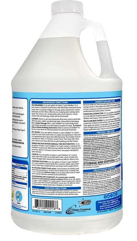 Odoban 911701-G4 Multi-Purpose Concentrate, 1 gal, Liquid, Linen Alcohol, Clear/Pale Yellow