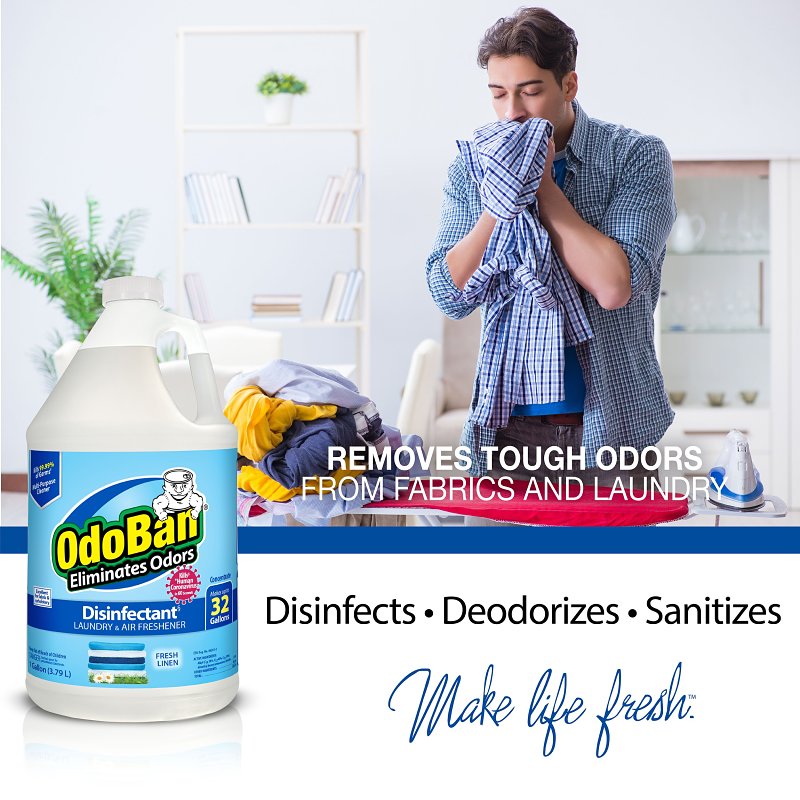 Odoban 911701-G4 Multi-Purpose Concentrate, 1 gal, Liquid, Linen Alcohol, Clear/Pale Yellow