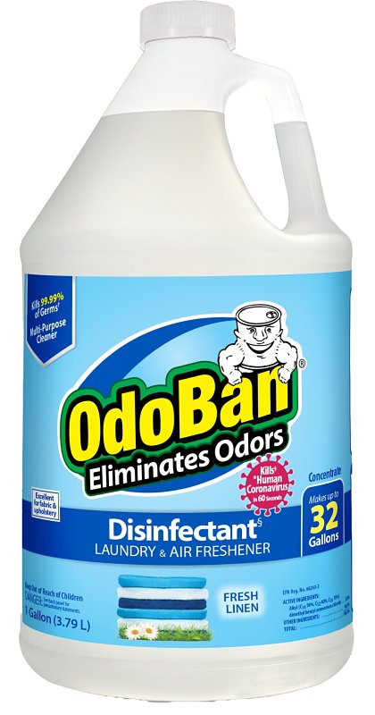 Odoban 911701-G4 Multi-Purpose Concentrate, 1 gal, Liquid, Linen Alcohol, Clear/Pale Yellow