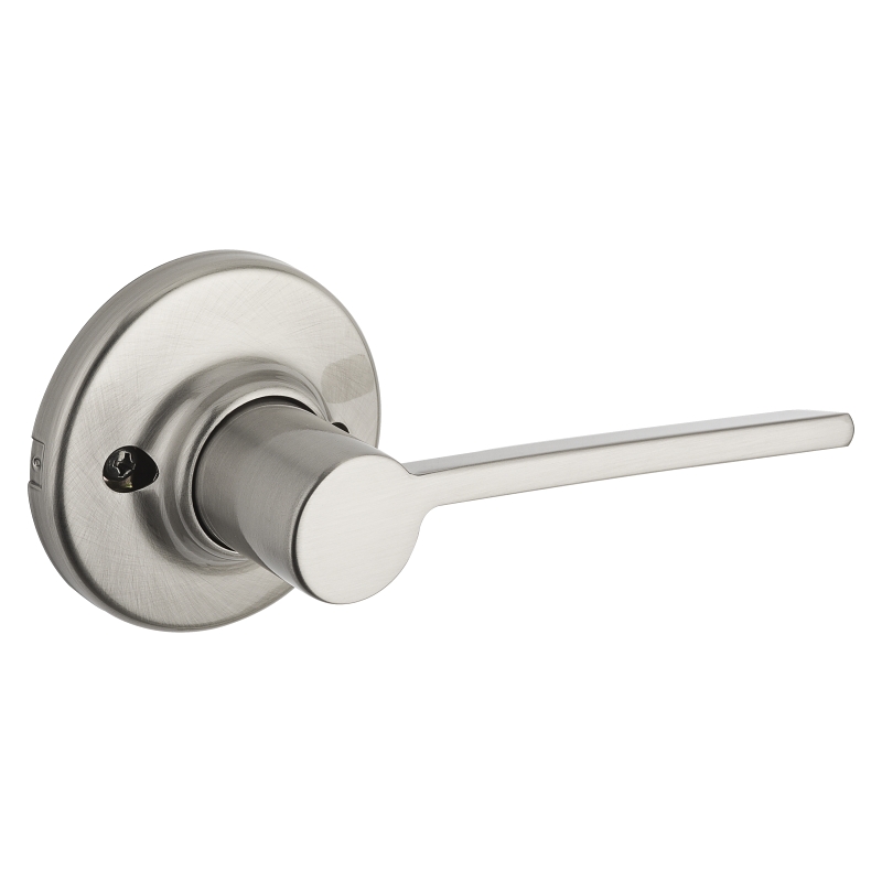 Kwikset 200LRL 15 CP V1 Passage Lever, Satin Nickel, Residential, Zinc, Reversible Hand, 3 Grade, 1-7/8 in Projection